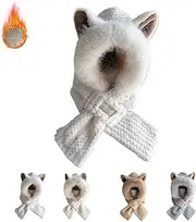 [LXCJZY] Cute Fox Ears 2-In-1 Hat and Scarf, Fox Ear Plush Hat Scarf (White), White