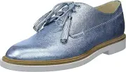 Kenneth Cole Women's Annie Menswear Styled Oxford Flat Shoes Blue Sz 10