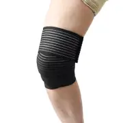 Black Hook Loop Closure Knee Support Wrap Bandage Sport Guard Brace Strap