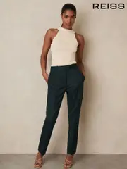 Reiss Green Jade Petite Wool-Blend Slim-Fit Suit Trousers (F85192) | $310