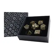 RPG Set Hollow Textures Dice (Tarnished Gold)