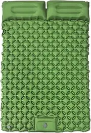 Double Inflatable Mattress - Sleeping Mat with Pillow | Camping Pad with Built-in Foot Pump for Backpacking, Hiking, Travel, Tent, Car, Trekking | Portable Outdoor Sleeping Gear, Adventures