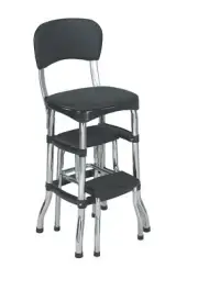cosco 11120cbb1e black retro counter chair / step stool, black
