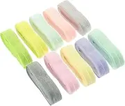 HOMSFOU 10Pcs Fold Over Elastic Bands for Sewing Versatile Stretch Ribbons for Waistbands Belts Necklines DIY Craft Projects Soft Durable Elastic Cloth Bands