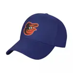 BALTIMORE ORIOLES LOGO MLB 素色鴨舌帽 棒球帽  彎簷帽 帽子 男女同款運動戶外遮陽帽 可調整