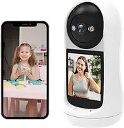 3MP PTZ WiFi Camera Video Call with 2.8 Inch IPS Screen Baby Cry Sound Detection Security IP Camera Baby Monitor iCSee(AU Plug,3MP Add 32G Card)