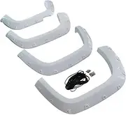 9Inch Fender Flare Car Accessories Mudguard Compatible with Vw Amarok 2009 2010 2011 2012 2013 2014 2015 2016 2017 2018 Double Cabin(White)