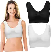 [VERDANVERSE] Removable Pads Sports Bra Breathable Yoga Bra Wide Straps Women's Activewear Gym Top Moisture Wicking Size l