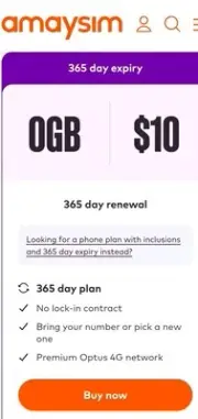AUSTRALIAN AMAYSIM PREPAID MOBILE ESIM CARD Pay as you go