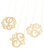 Jane Basch 22K Over Silver Initial Necklace (A-Z)