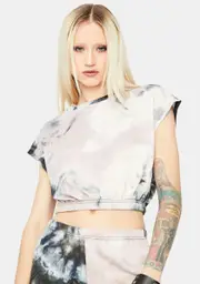 Adapting Fierce Tie Dye Muscle Sweatshirt Tee