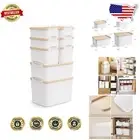 Modern Stackable Storage Bins Set of 8 with Lids for Optimal Home Organization
