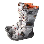Strape-accent Washed Pu Leather Flat Womens Boot with Plus Size Four Seasons