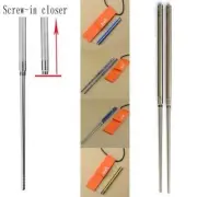 Titanium Screw-in Closer Chopsticks Tableware For Travelling Camping Restaurant
