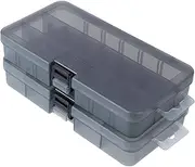Abaodam 2 Pcs Transparent Fishing Utility Storage Boxes with Dividers Durable Plastic Tackle Organizers for Baits Hooks and Fishing Accessories