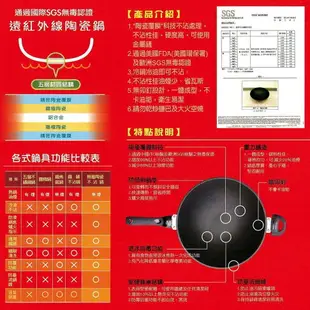 米雅可 遠紅外線陶瓷不沾炒鍋 42cm (80207) 民視消費高手推薦 炒菜鍋 陶瓷炒鍋 不沾鍋【139百貨】