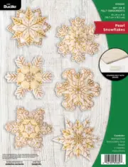 DIY Bucilla Pearl Snowflakes Christmas Felt Ornament Kit 89682E