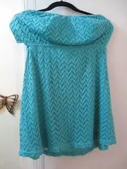 Charlotte Russe - Crochet Strapless Mini Dress w/ built-in padded bra - Size S