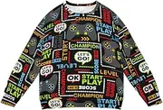 [GuoChe] Toddler Girls Christmas Sweatshirts Cool Pixel Game Style Black Sweatshirts Long Sleeve Pullover Crewneck Tops Tees