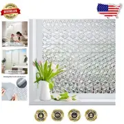 Elegant Static Cling Privacy Film with 3D Diamond Pattern - Easy Installation