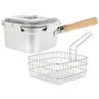 Deep Fryer Pot Stainless Steel Frying Pan Oil Saving Square Deep Frying Pan ◢