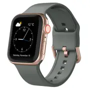 For Apple Watch Series 3,42-mm Case,Pin Buckle Silicone Watch Band,Olive