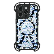 iPhone 16 Pro Ultra Bounce Case MagSafe Compatible blue all seeing eye summer holiday pattern on clear