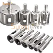 10 x Diamond Drill Bit Kit Hole Saw Opener Glass Ceramic Tile Saw Cuter 6mm-30mm