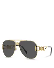 Versace Solid Pilot Sunglasses, 63mm OS
