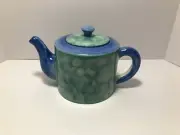 VILLEROY & BOCH Cobalt Blue and Light Green Teapot Made in Portugal 4 cups/32 OZ