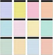 12 PCS 4" x 6" Small Legal Pad College Ruled Lined Mini Legal Pad 80 GSM Pastel Colored Legal Pad Memo Pad 30 Sheets Memo & Scratch Pads for Home Office School Work Business To Do List Grocery List