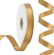 Rilisili Old Gold Satin Ribbon 3/4 Inch 50 Yards Double Faced Polyester Satin Ribbons for Gift Wrapping DIY Crafts Weddings Invitations Flower Bouquet Bow Making Home Decor Sewing