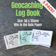 *NEW* 5 x GEOLoggers Geocaching Log Book 50 x 35mm Rite in the Rain (5 Pack!)