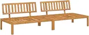 vidaXL Garden Pallet Middle Sofas - 2 pcs Solid Wood Acacia, Modular Outdoor Couch for Garden, Patio, Balcony, 120 x 92 x 69 cm