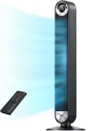 Ventilador de torre para dormitorio, CC mejorado, 9 velocidades, ultra silencios