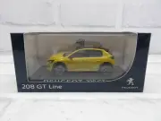 Peugeot 208 Gt Line 2019 1/43 Yellow Diecast Model Car Minicar