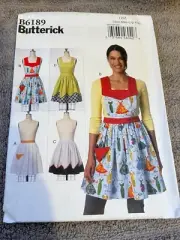 Butterick Pattern B6189 Misses Full & Half Aprons w/Trim & Contrast Opts Sz S-XL