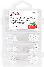 Dritz 3019 Flat Head Numbered and Directional Pins (115-Count), White