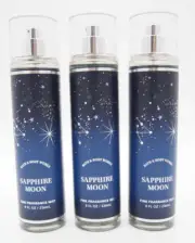 (6) Bath & Body Works Blue Silver SAPPHIRE MOON Musk Freesia Mist Spray 8oz New