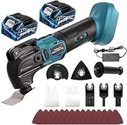 Oscillating Tool, Cordless Oscillating Multi Tool for 2 PCS 21V 4.0Ah Batteries, Brushless 26 PCS Kit with Auxiliary Handle for Cutting, Scraping, Sanding, 6 Variable Speed, 8500-22000 RPM