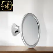 White Fogless Makeup Mirror with Holder Suction Cup 360 Rotation Shower Shave ro