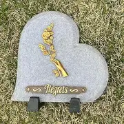 Heart Memorial Stone Garden, in Memory of Loved Ones Garden Stones Gifts for Loss of Loved Ones, Father Mother Families Memorial Stone (Regrets)