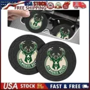 2 pk Milwaukee Bucks Car Cup Mat Car Drink Holder Insert Silicone Coaster Set S1