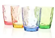 11oz Colored Drinking Glasses Set Acrylic Glassware for Kids Plastic 4 Colors