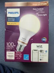 Philips100-Watt Equivalent A21 LED Smart Wi-Fi Light Bulb Soft White (2700K)...