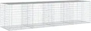 Galvanised Gabion Basket with Cover 400x100x100 cm - Heavy Duty Garden Planter for Landscaping, Outdoor Decoration & Erosion Control - Durable Iron Mesh for Plants & Flowers