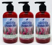 3 Bath & Body Works FROSTED CRANBERRY Exfoliating Hand Soap Wash Scrub 8.3 oz