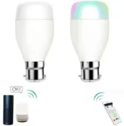 2 Pcs WiFi Smart Bulbs Remote Control LED Light Lamp Dimmable RGBW Alexa Google