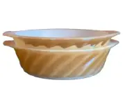 2 Anchor Hocking Fire King Peach Lustre Small Baking Dishes Glass Oven Safe
