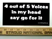 4 Out Of 5 Voices In MY Head Bumper Sticker / Decal